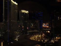 City Center and Aria Hotel at night