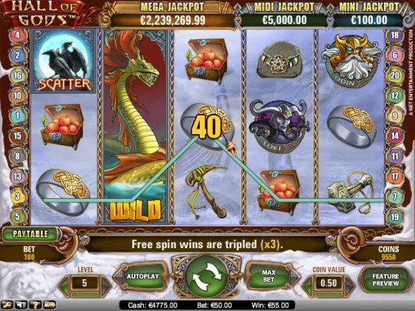 Hall Of Gods Progressive Video Slot