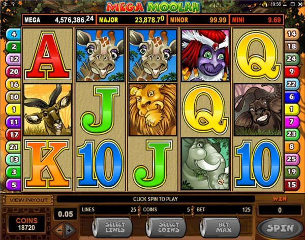 Mega Moolah Progressive Video Slot