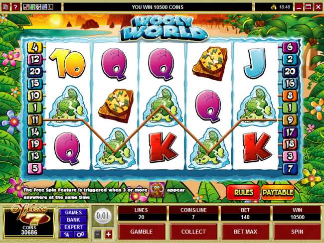 play Wooly World video slot at Vegas 7 Casino